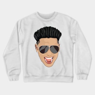 Pauly D Face sticker as seen on Jersey Shore Family Vacation Crewneck Sweatshirt